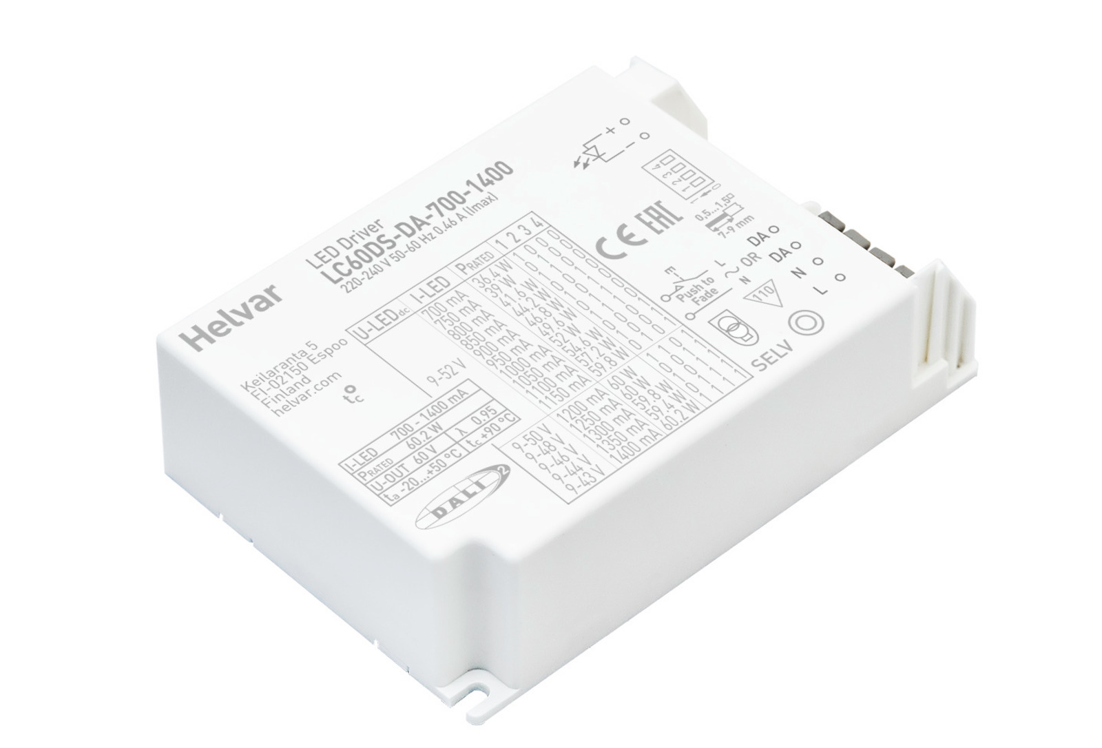 Helvar LED-Treiber LC60DS-DA-700-1400  - 5934005