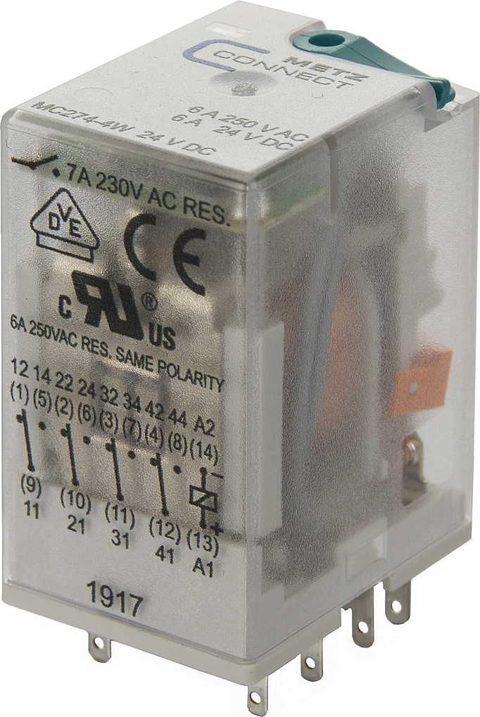 Metz Connect Industrierelais 4W,24VDC,7A 110017-25.14.07 - 110017000000