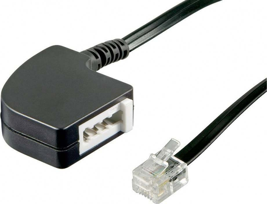 Goobay TAE Adapter F-RJ11/RJ14 0,2m,sw,Bu/St 68584