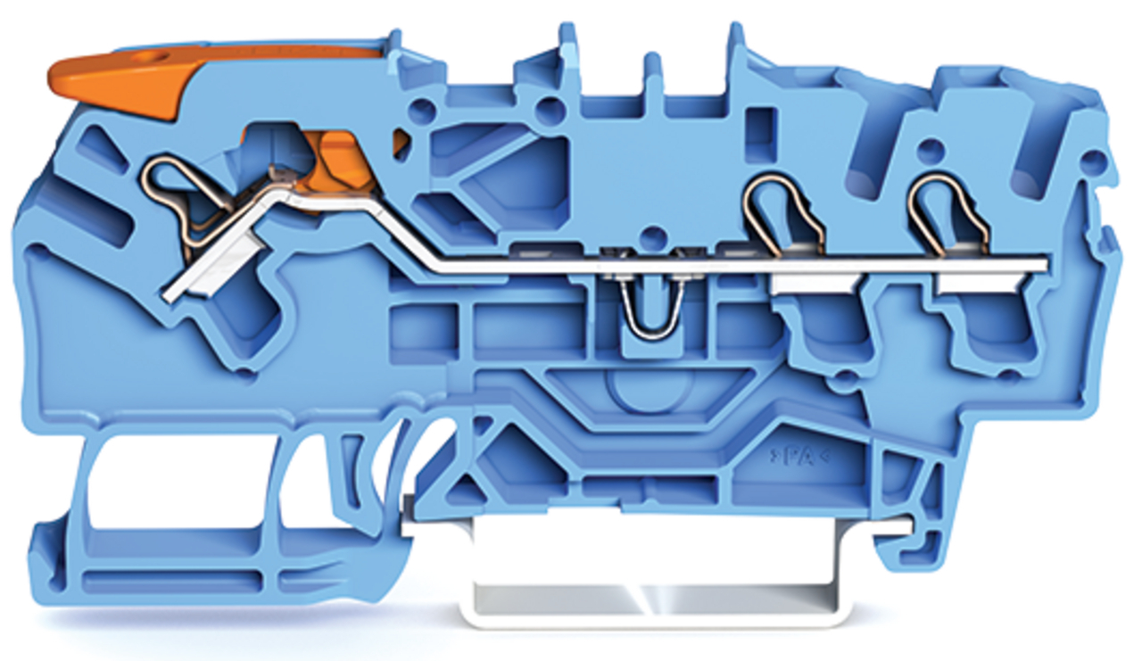 WAGO GmbH & Co. KG 3-Leiter-Durchgangsklemme 2,5qmm, blau 2102-1304