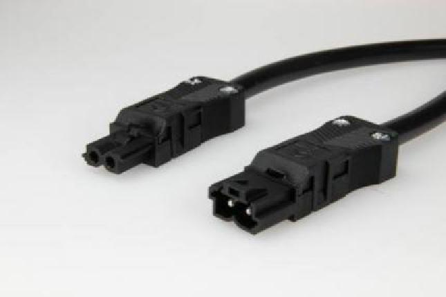 Adels Contact Connection cable 1m plug-socket AC 164 VLS/215 100 black
