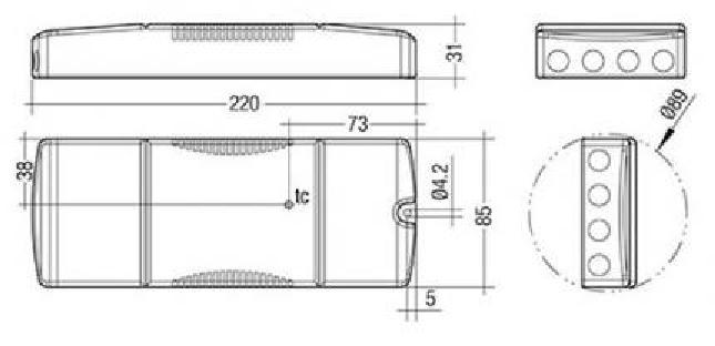 Tridonic LED-Driverr LC 60W 900-1750mA flexC SR EXC