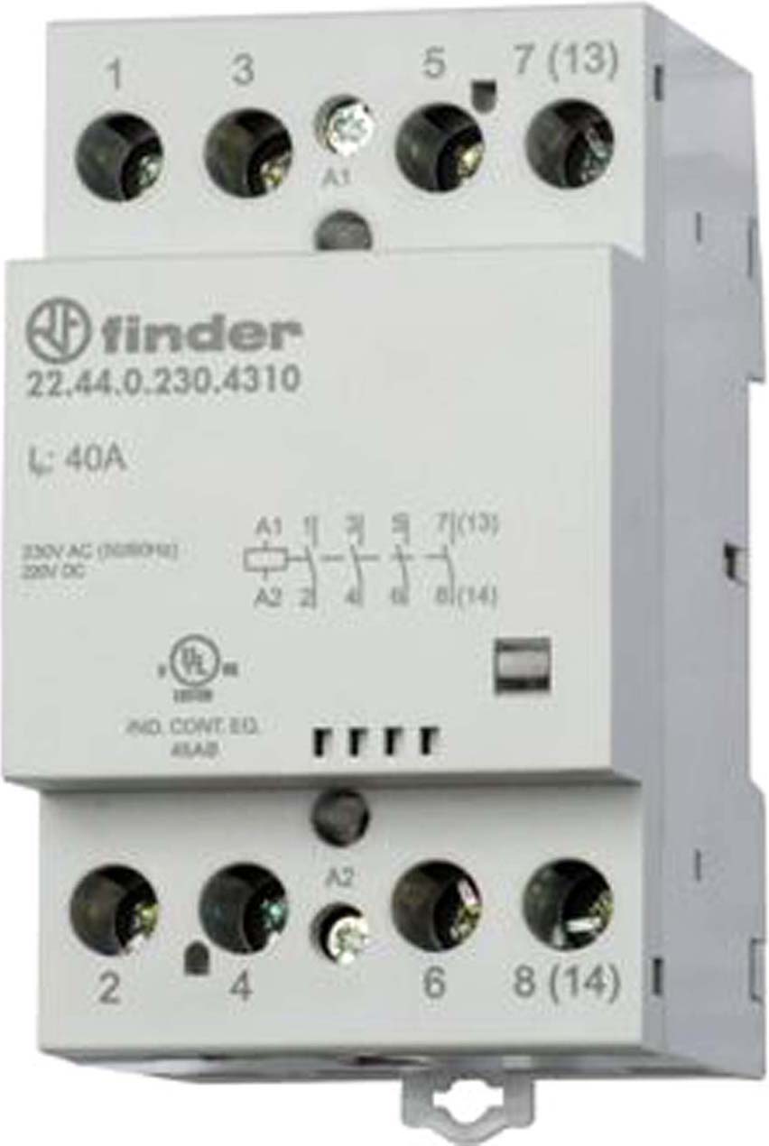 Finder Schütz für Reiheneinbau 4S, 40A 22.44.0.230.4310 - 224402000000