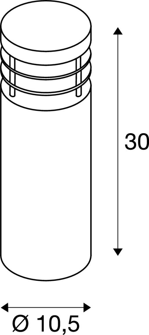 SLV VAP SLIM 30, Outdoor Standleuchte, TC-TSE, IP44, edelstahl gebürstet, Ø/H 10/30 cm, max. 20W - 230063