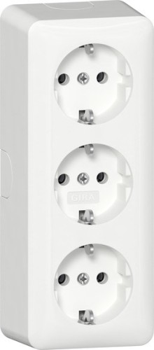 Gira 3fSCHUKO-Steckd.+Montagep. AP Reinweiß 478913 - 478913