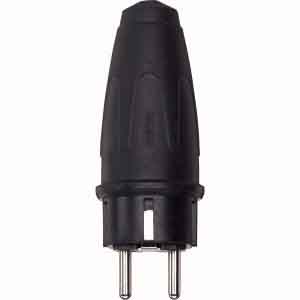 Merten Gummi-SCHUKO-Stecker sw DE FR BE Schutzkon. 123251 Merten Gummi-SCHUKO-Stecker sw DE FR BE Schutzkon. 123251