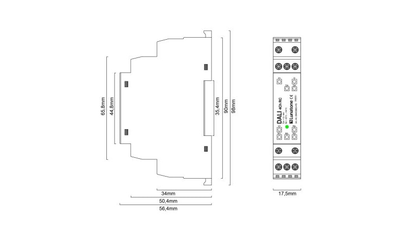 Lunatone Light Management Relais-Controller DALI 4Ch RC DIN rail