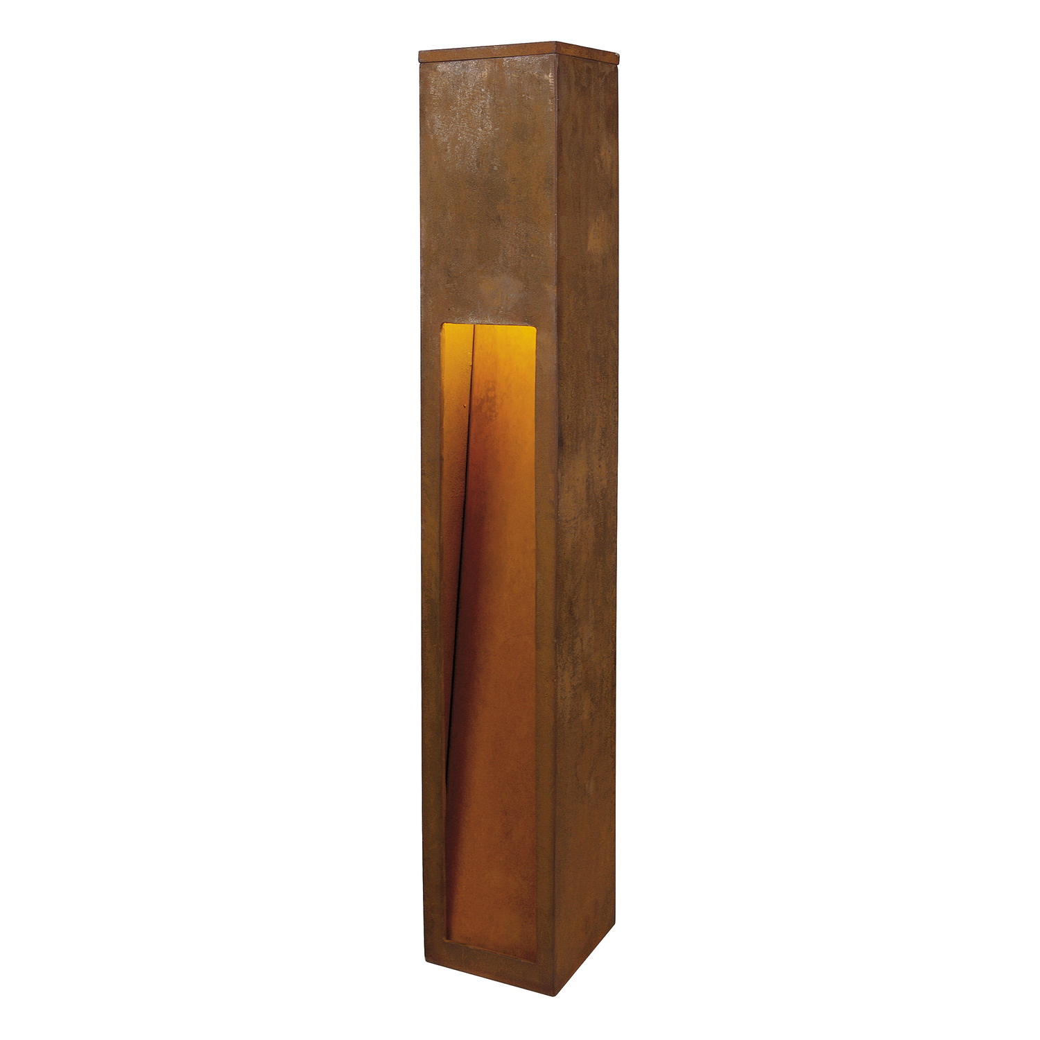 SLV RUSTY® SLOT 80, Outdoor Standleuchte, LED, 3000K, stahl gerostet, L/B/H 12/12/80 cm - 233457