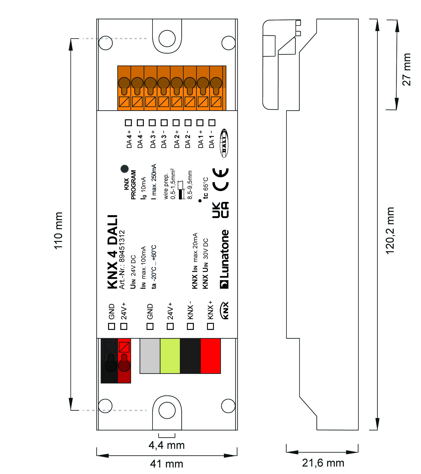 Lunatone gateway broadcast control KNX 4 DALI – 89451312