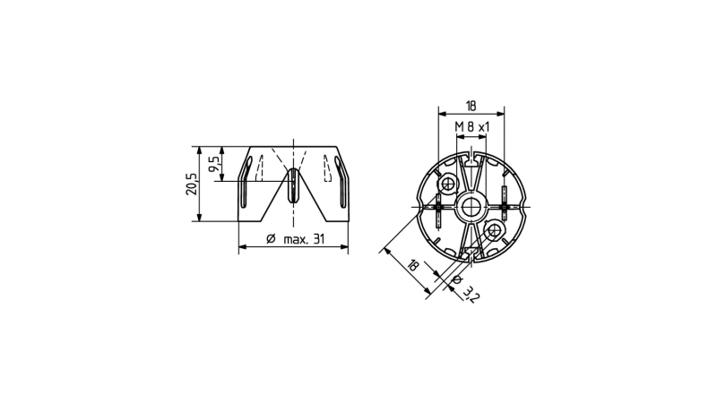 BJB Snap on insulating cap for mains voltage halogen lamps 25.919.-302.51