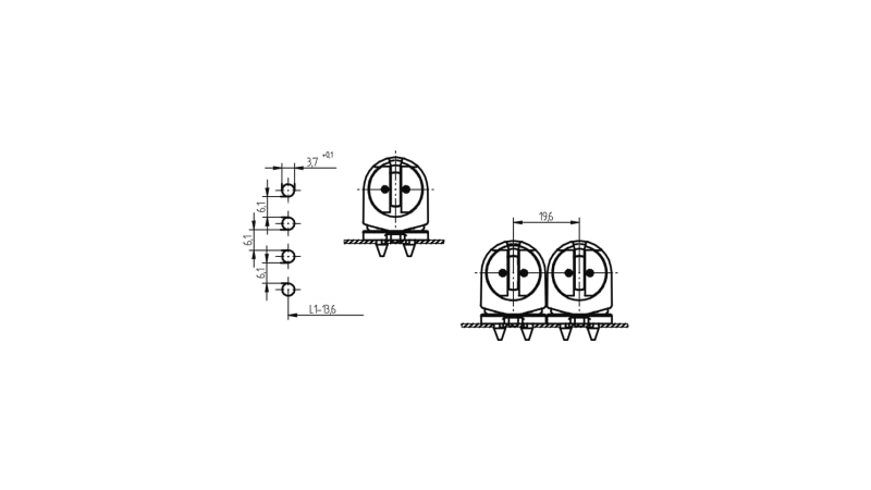 BJB G5 Push in lampholders 26.662.2003.50