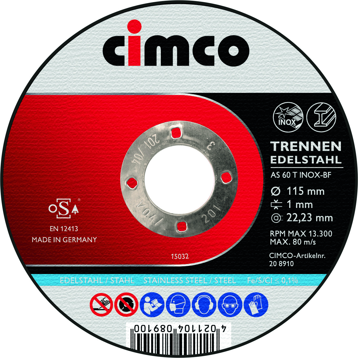 Cimco Werkzeuge Korund-Trennscheibe Inox D=125mm 208912