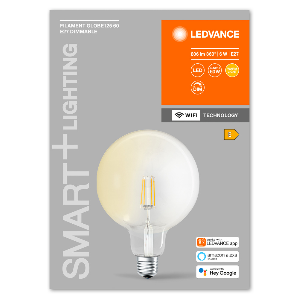Ledvance LED-Leuchtmittel SMART+ WiFi Filament Globe Dimmable 60 5,5W E27 - 4058075528291