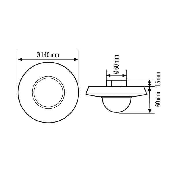 ESYLUX Decken-Präsenzmelder UP, 360 Grad PD 360/24 Slave - EM10425127