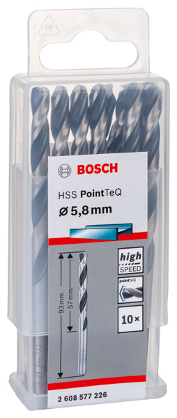 Bosch Power Tools Metallspiralbohrer HSS PointTeQ DIN 338 5,8 2608577226