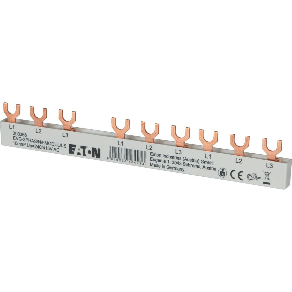 Eaton Phasenschiene 3Ph,10qmm,Gabel,6TE EVG3PHAS/N/6MODUL/LS
