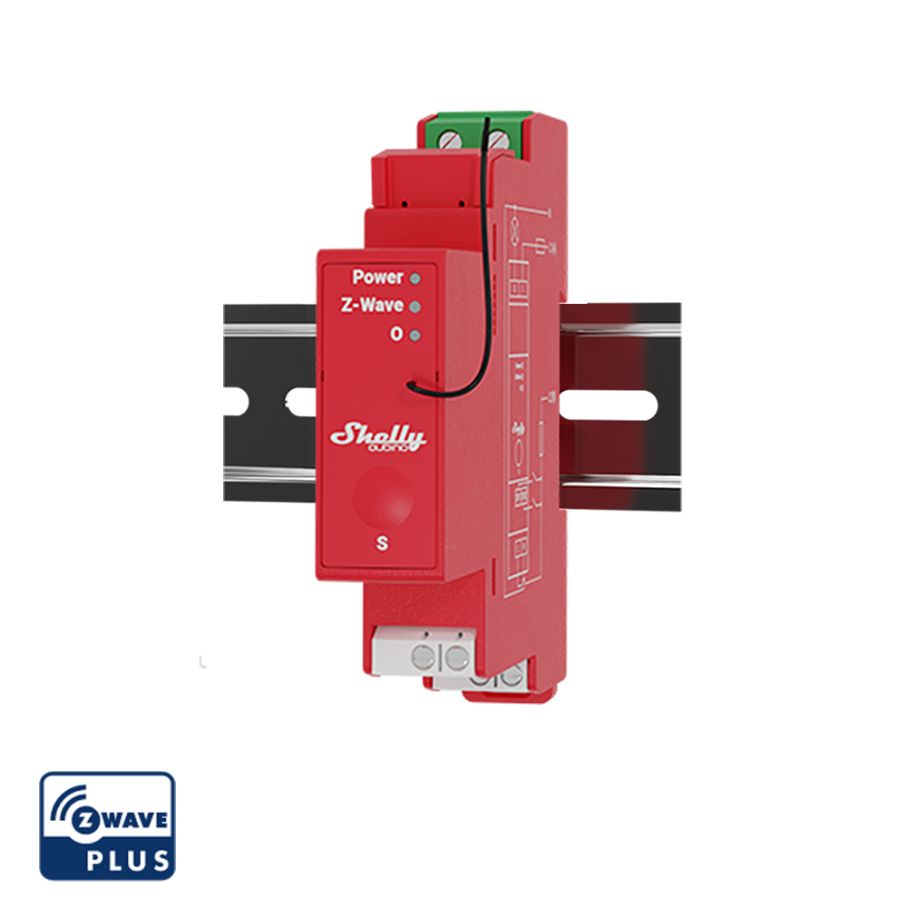 Shelly Hutschiene Wave Pro 1PM Relais max.16 A 1 Phase 1x 16A Messfunktion Z-Wave