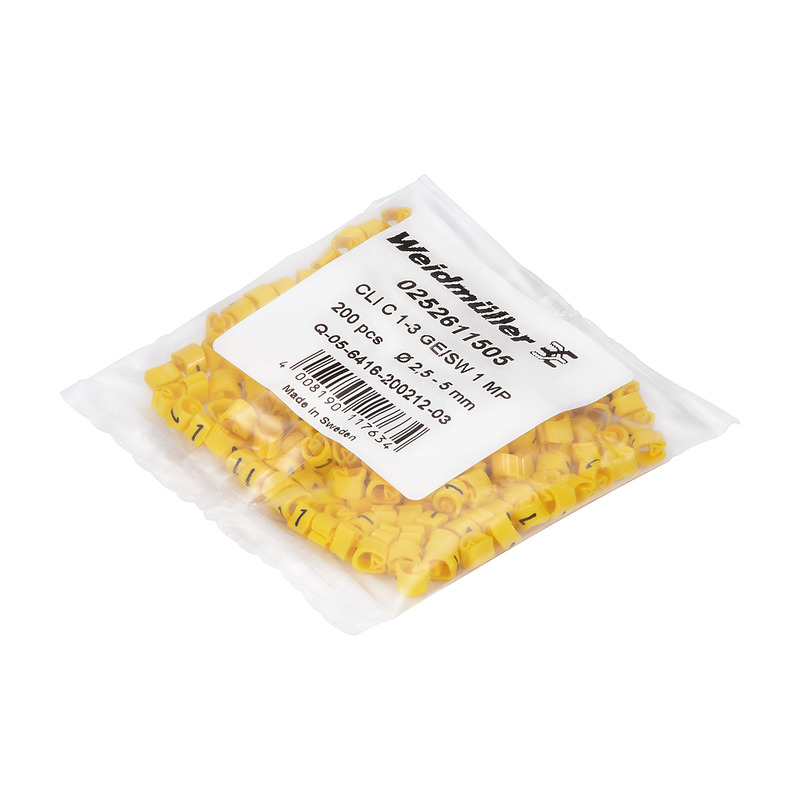 Weidmüller Leitermarkierer Zahl 1 gelb 1,5-70 CLI C3-6GE/SW MP - 253411505