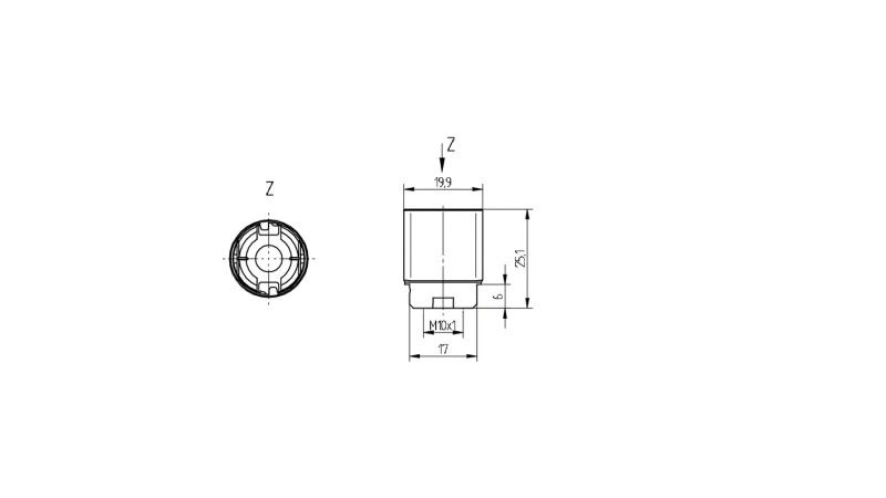 BJB Snap on insulating cap thread M10x1 for G9 with plain barrel