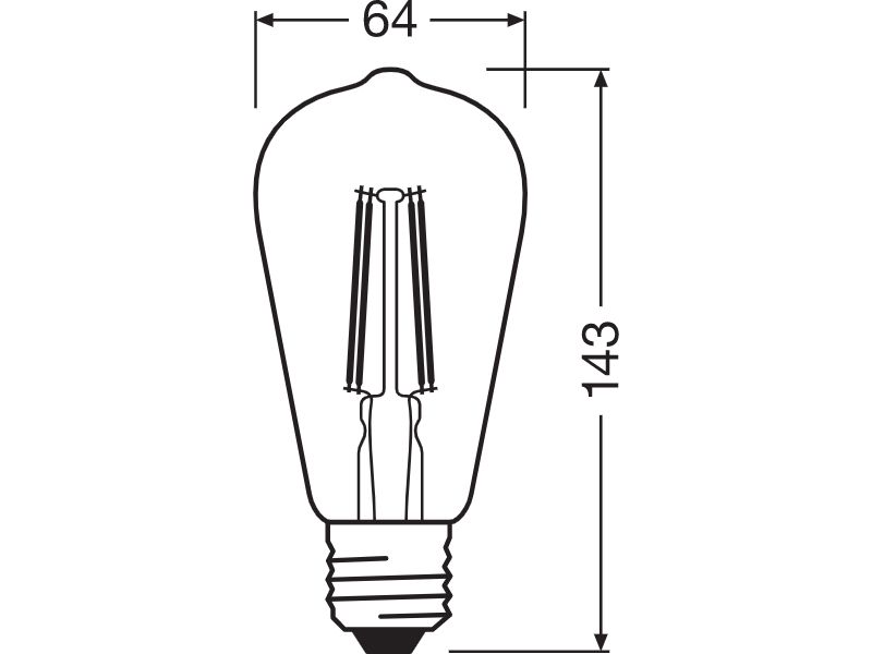 Ledvance LED-Leuchtmittel SMART+ WiFi Filament Edison Dimmable 60 5,5W E27