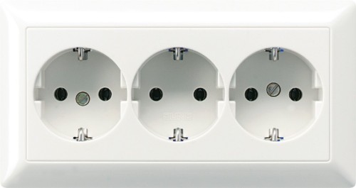 Jung KK-SCHUKO-Steckdose aws 16A 250V 3-fach AS 523 WW - AS523WW günstig online kaufen