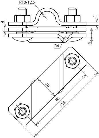 DEHN TE-Anschlussschelle St/tZn D25 f.Rd7-10 ASSTE25710FL40STTZN - 625015