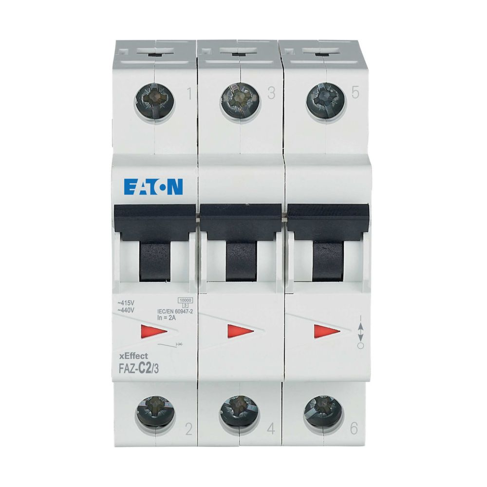 Eaton Leitungsschutzschalter C 2A, 3p FAZ-C2/3