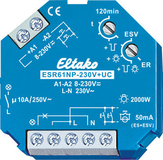 Eltako Stromstoßschalter 1S nicht pot.frei 10A ESR61NP-230V+UC - 61100001