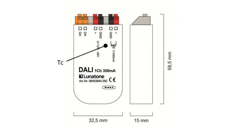 Lunatone Light Management LED-Dimmer DALI 1Ch CC 350mA