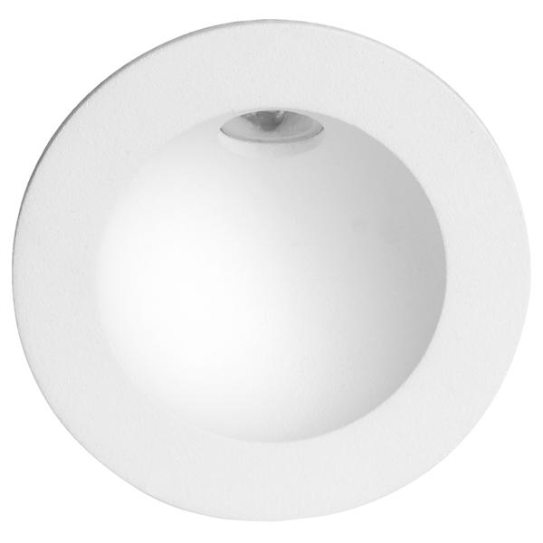 Brumberg LED wall surface-mounted luminaire, IP54, textured white, round - 10057173