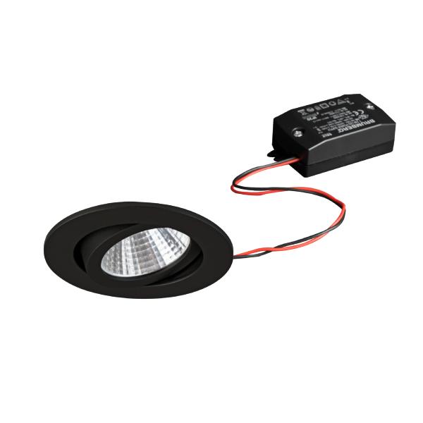 Brumberg recessed LED spotlightset, switchable, black, round - 38361084