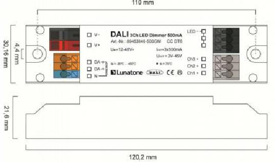 Lunatone Light Management LED-Dimmer DALI 3Ch CC 500mA gem- 