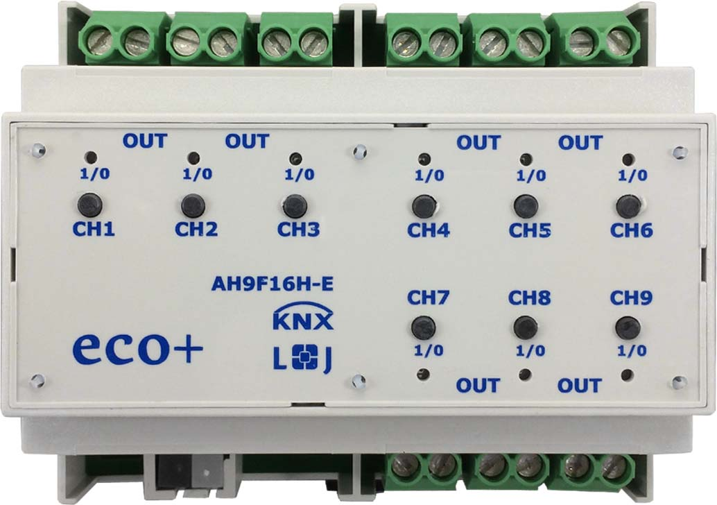 Lingg&Janke KNX Schaltaktor eco+ 9-fach 16A 6TE AH9F16H-E