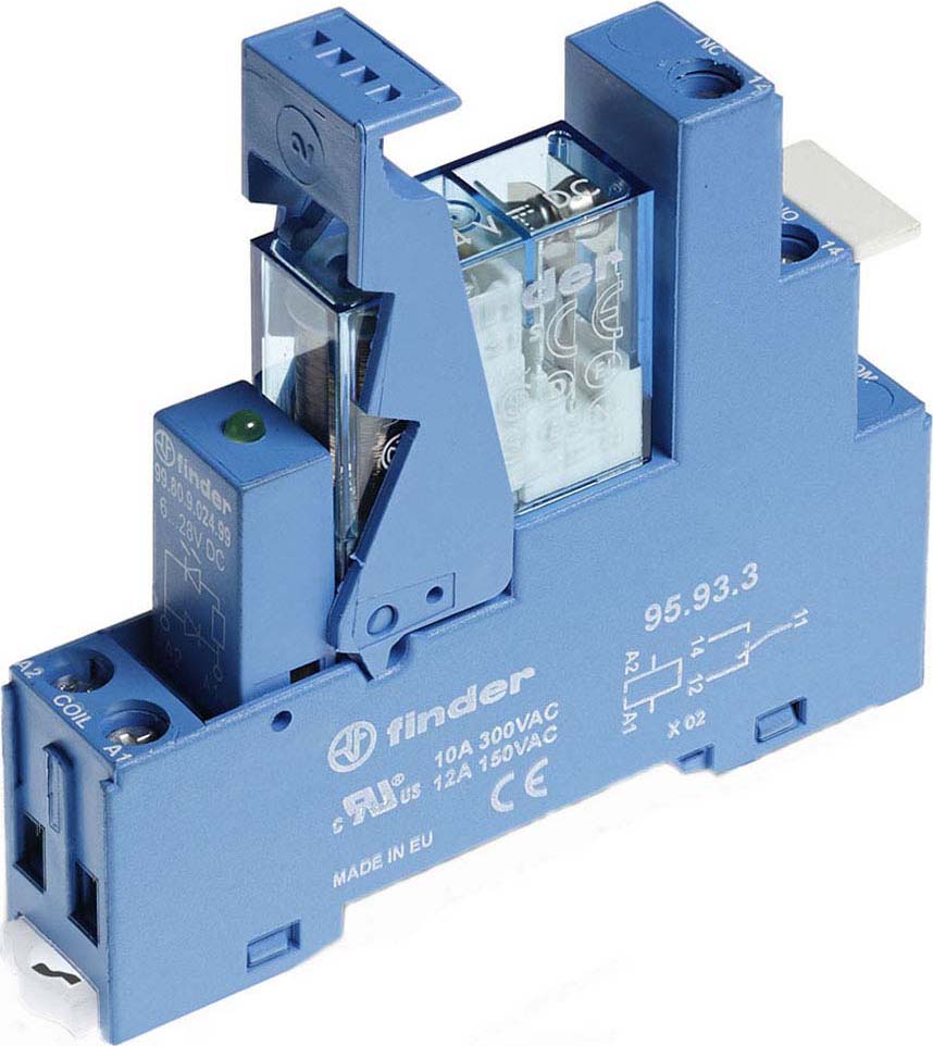 Finder Koppelrel.(3,5)24VDC 1W10A m.Fas.+LED+Freil. 49.31.9.024.0050 - 493190000000