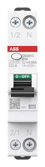 ABB Stotz S&J FI/LS-Schalter 6kA,1P+N DS301C B16 A30#R1165 - 2CSR255163R1165 ABB Stotz S&J FI/LS-Schalter 6kA,1P+N DS301C B16 A30#R1165 - 2CSR255163R1165