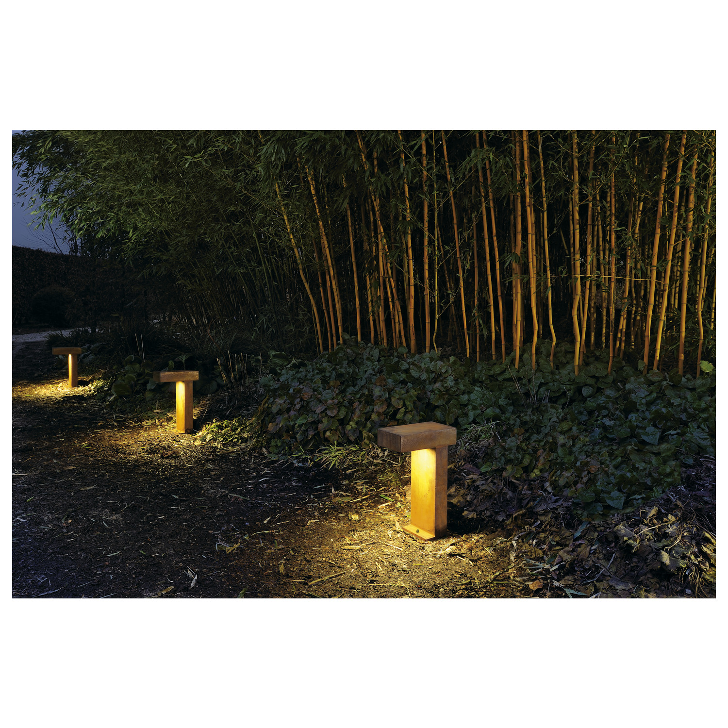 SLV RUSTY® PATHLIGHT, Outdoor Standleuchte, Energiesparleuchte GX53, IP44, stahl gerostet, max. 9W - 230090