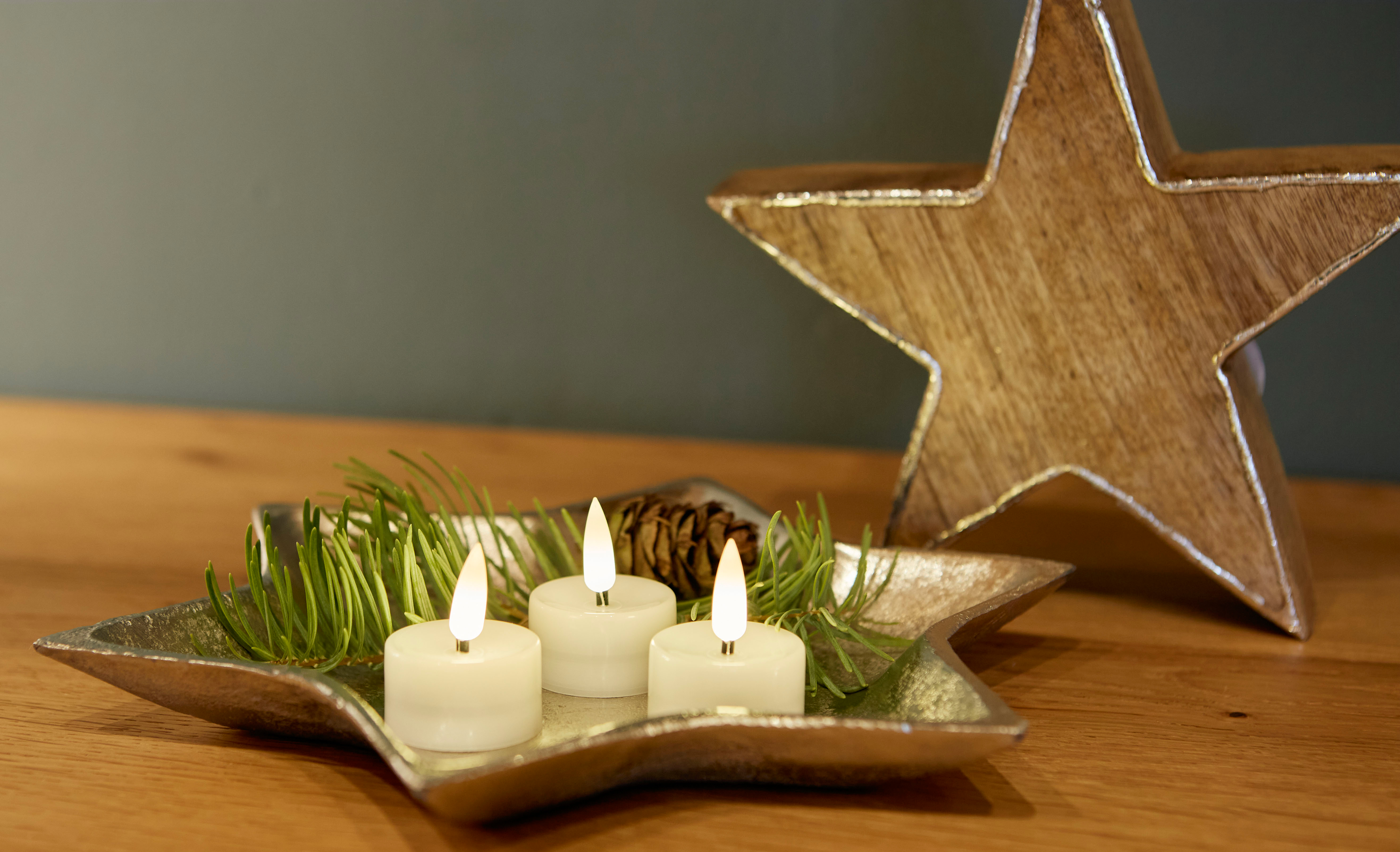 Hellum LED-Teelicht m.Docht,4erSet,Batt. 520118 günstig online kaufen