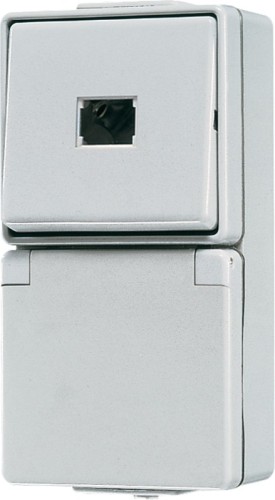 Jung Taster-/SCHUKO-Kombination 1S 1p. 10A / 16A250V 671 W - 671W