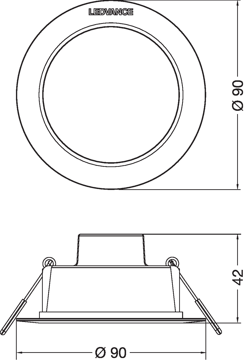 Ledvance LED-Downlight DOWNLIGHT IP44 DN 90 4W 830 WT