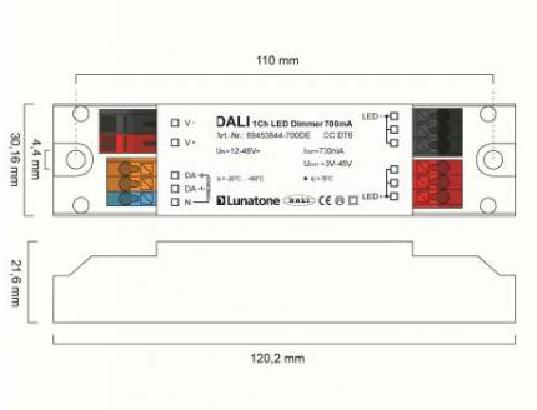 Lunatone LED-Dimmer DALI 1Ch CC 1000mA