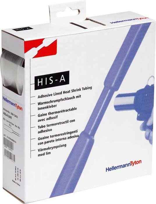 HellermannTyton Schrumpfschlauch mit Innenkl.,5m HISA-12/4-POX-CL - 308-11203