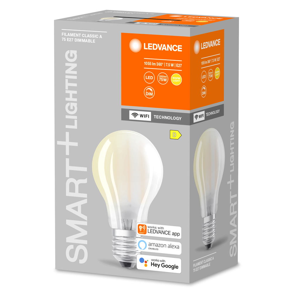 Ledvance LED-Leuchtmittel SMART+ WiFi Filament Classic Dimmable 75  7.5 W/2700 K E27  - 4058075609716