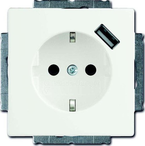 Busch-Jaeger Schuko/USB-Steckdose studioweiß matt 20 EUCBUSB-884 - 2CKA002011A6164