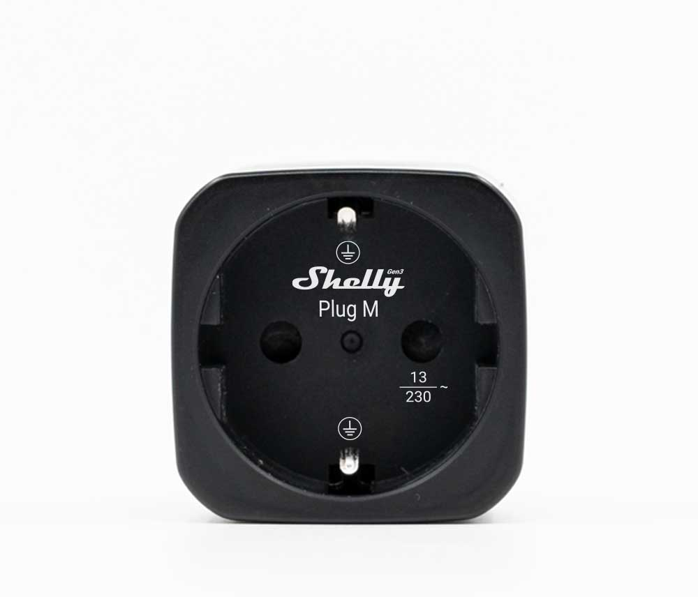 Shelly Plug & Play Plug M Gen3 Black Smarter Zwischenstecker 13A Messfunktion WLAN BT schwarz