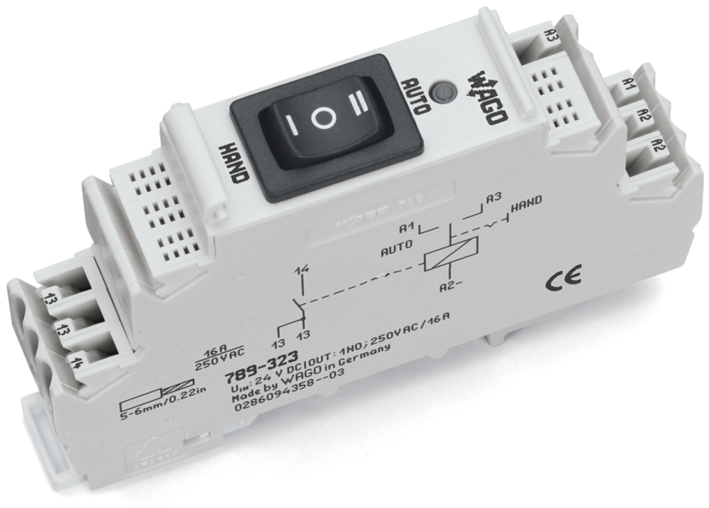 WAGO GmbH & Co. KG Schaltrelais-Baustein 24VDC,1S, Hand 789-323