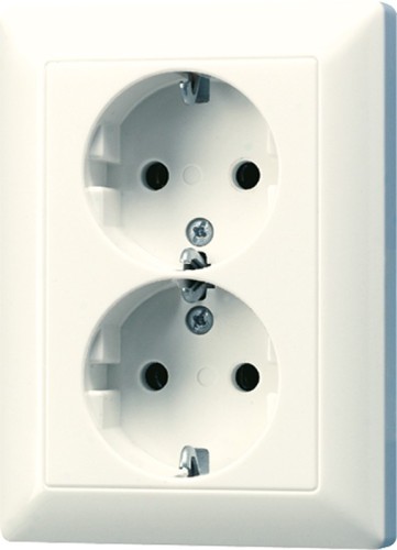 Jung SCHUKO-Steckdose ws 16A 250V 2-fach AS 5020 U - AS5020U