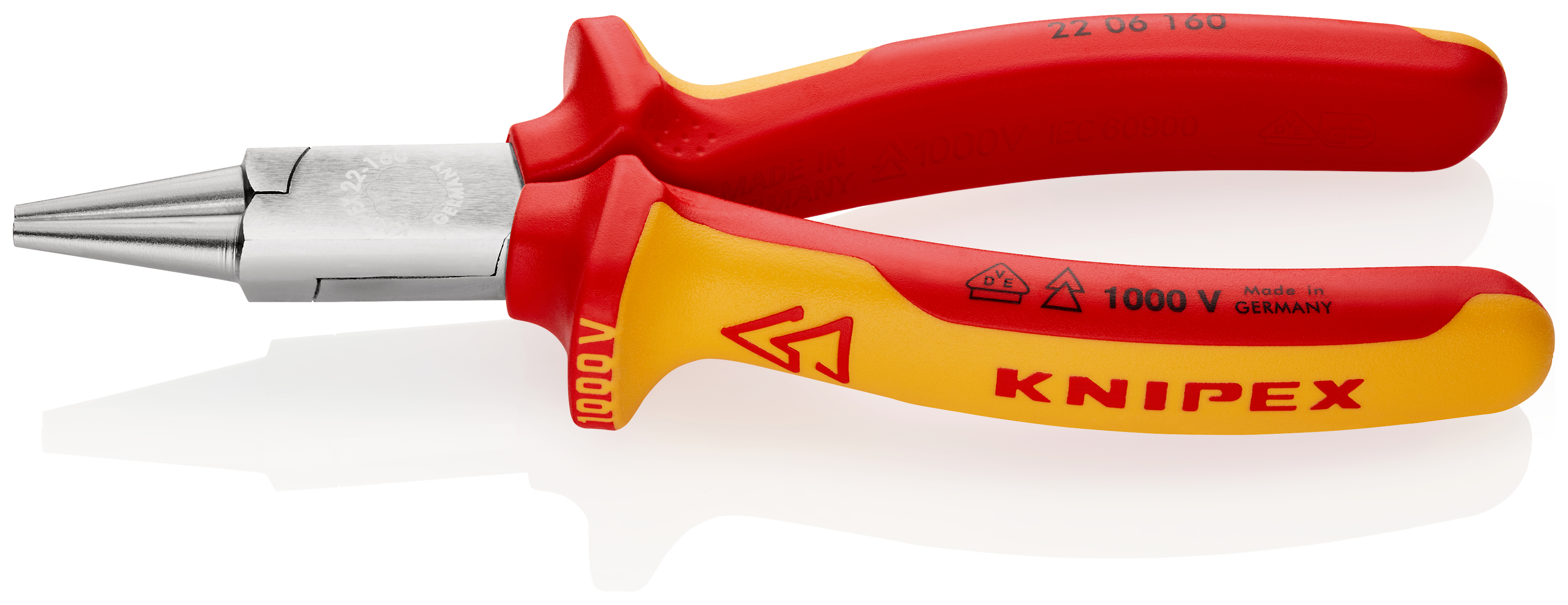 Knipex-Werk Rundzange verchromt, 160mm 22 06 160