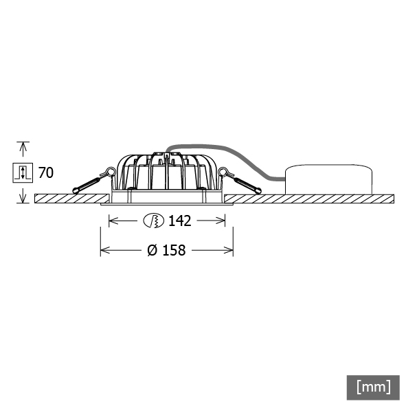 LTS Licht&Leuchten LED-Einbaudownlight 4000K inkl.Konverter VTFS-R 101.840 WS - 641474