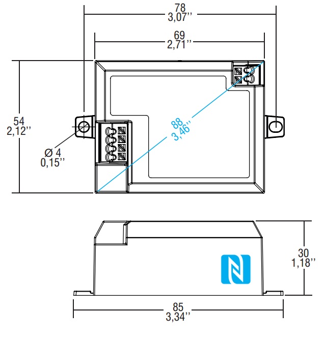 TCI LED-Treiber PROFESSIONALE SQUARE NFC – 142024