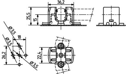 BJB Lampholder 2GX13 for circular lamps T5 26.732.8201.50